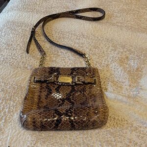 Michael Kors Tan Snake Print Crossbody Bag